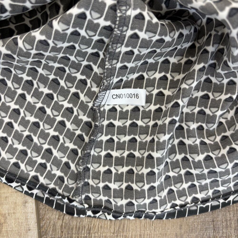 Vtg Y2K Geometric Black Gray Womens Tank XS Going Out Top Silky Layering Piece - Picture 7 of 11